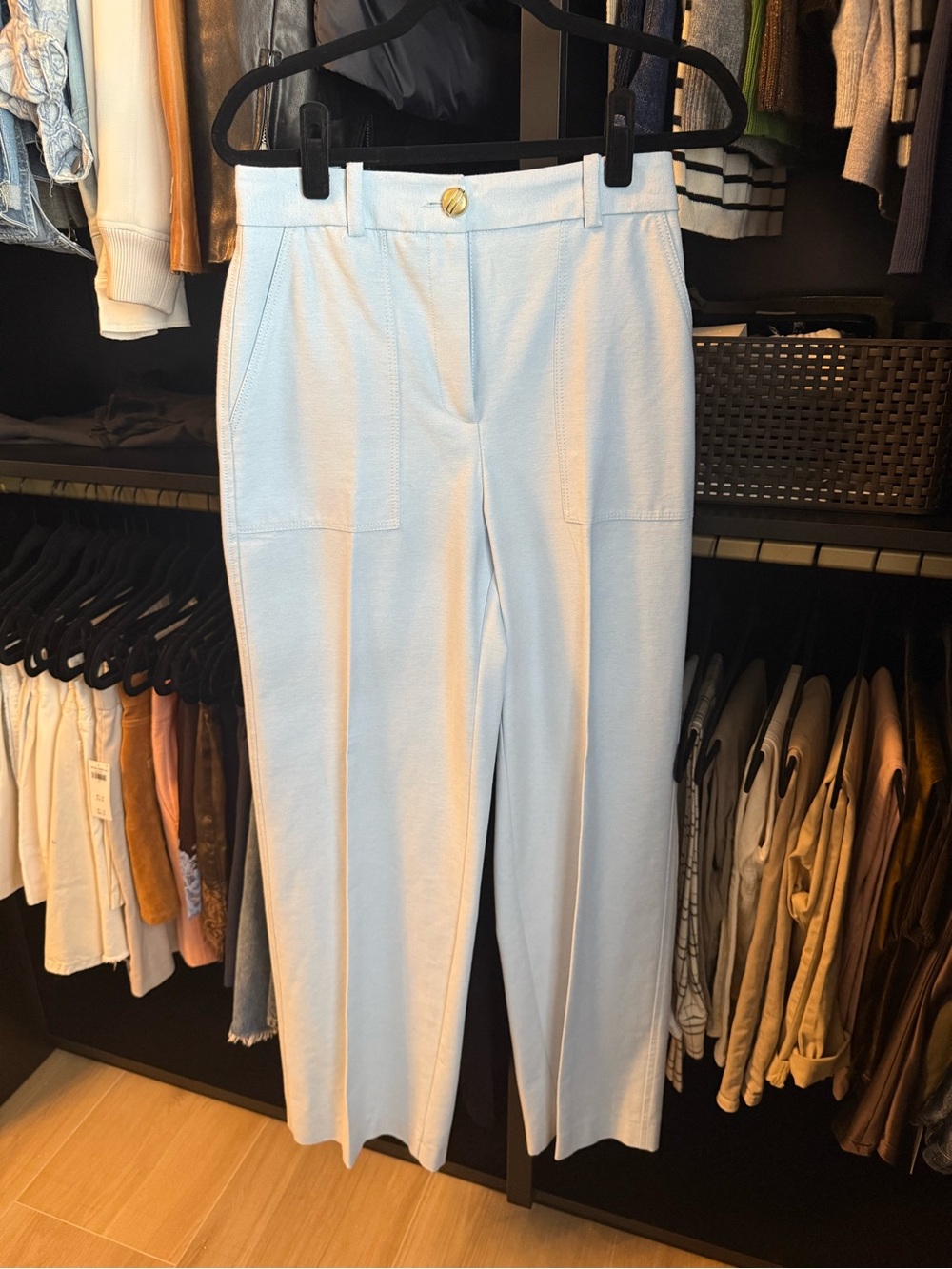 Zara Light Blue Women’s High-Rise Tailored Pants